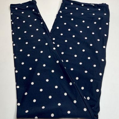 NEW Lularoe TC Leggings BLUE Navy SNOW WINTER Polka Dot Blizzard Traditional